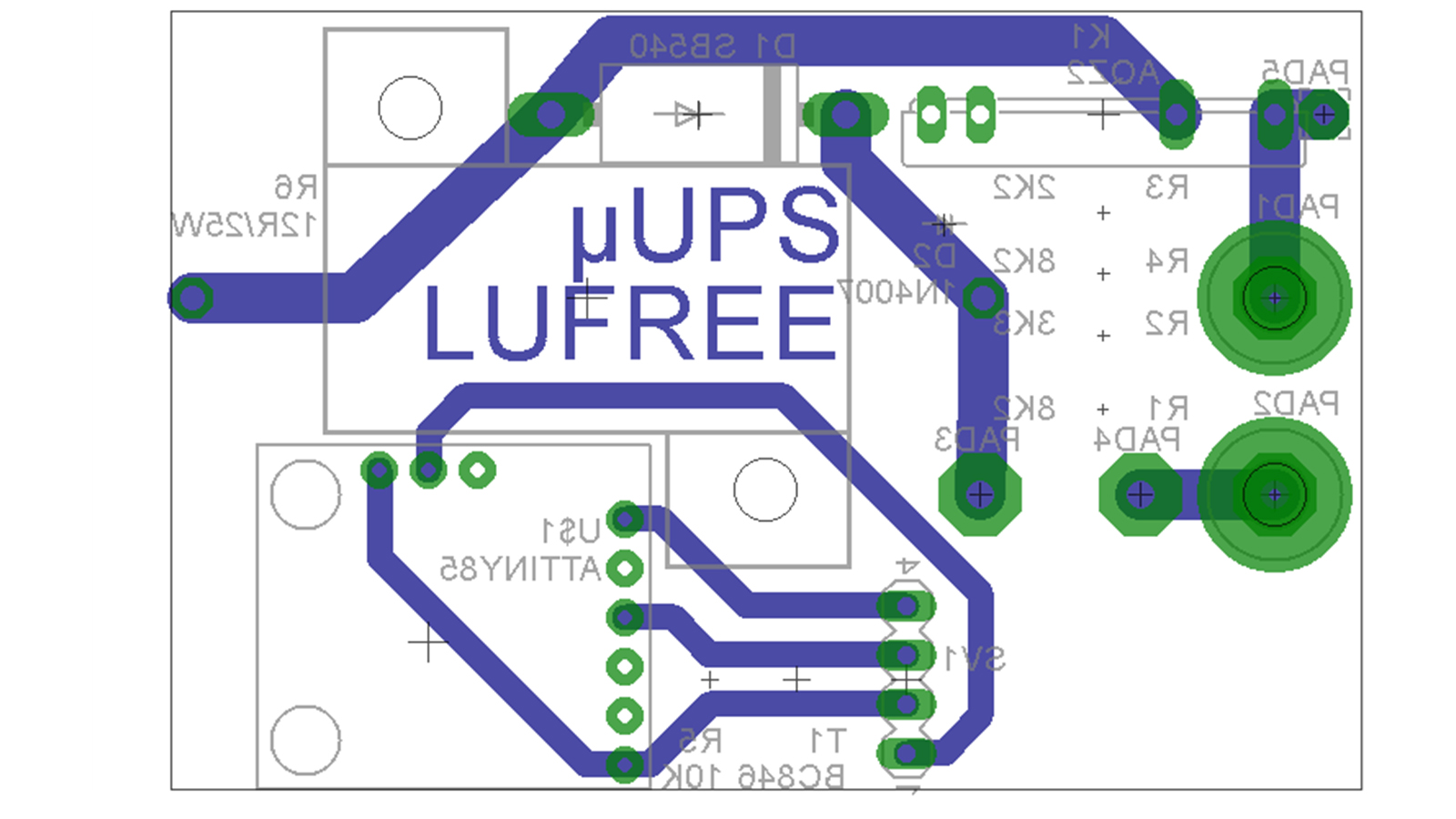 UPS záložní zdroj pro 3D tiskárnu - PCB design