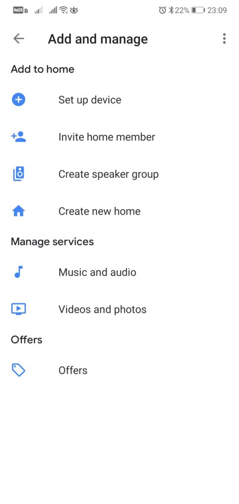 Google Home - přidání zařízení