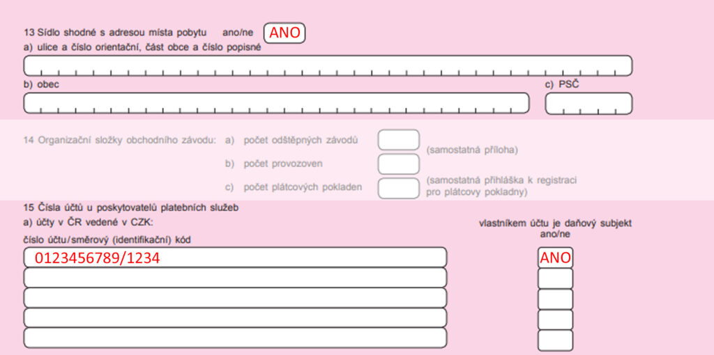 Přihláška k registraci pro fyzické osoby