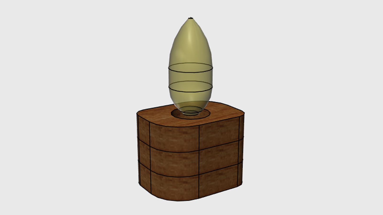 Lampa z akátového dřeva - model