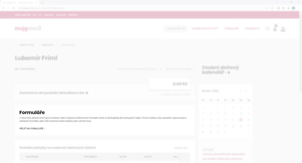 Daňové přiznání online - formuláře