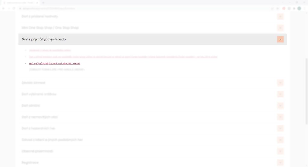 Daňové přiznání online - Daň z příjmu fyzických osob - od roku 2021 včetně