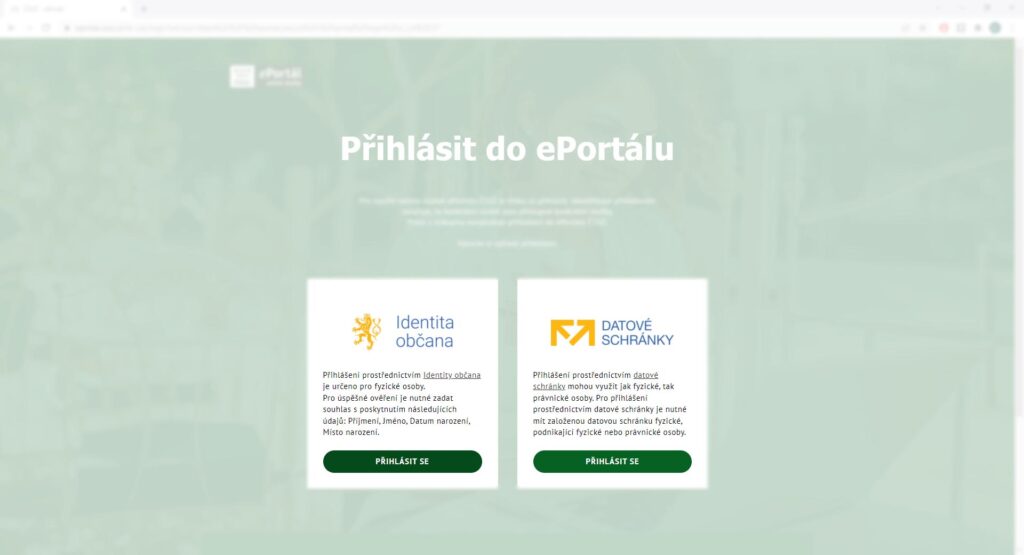 Česká správa sociálního zabezpečení - přihlášení
